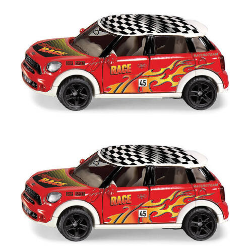 2PK Siku Mini Countryman Race Car Vehicle w/ Stickers Kids Toy 3y+