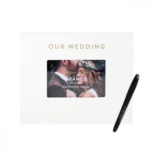 Splosh Wedding Signature Frame w/ Marker 27.5x23cm - White
