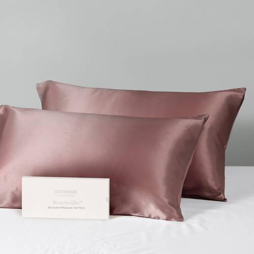 2pc Canningvale Beautysilks Mulberry Silk Pillowcase Pack - Rosewood