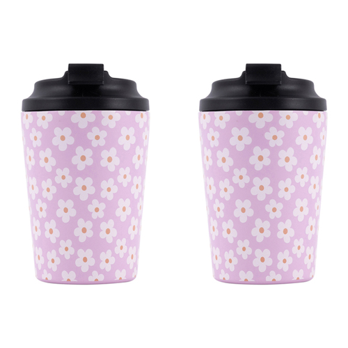 2PK Splosh Sip By Splosh Daisy S/Steel Coffee Cup 380ml
