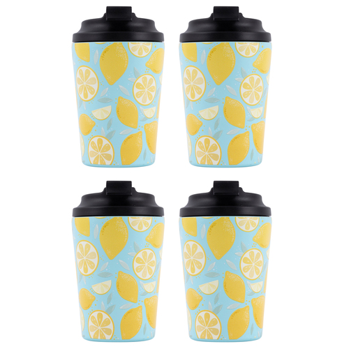 4PK Splosh Sip By Splosh Lemon S/Steel Coffee Cup 380ml
