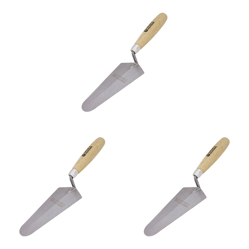 3PK Spear & Jackson C/Steel Gauging Trowel Timber Handle 200mm
