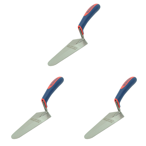 3PK Spear & Jackson C/Steel Gauging Trowel Soft Grip Handle 175mm