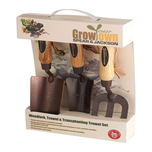 3pc Spear & Jackson Carbon Steel Garden Hand Tool Set - Assorted