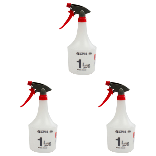 3PK Spear & Jackson Viton Trigger Action Sprayer - 1L