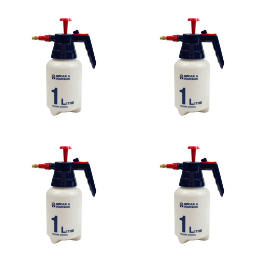4PK Spear & Jackson Pressure Sprayer Brass Spray Nozzle - 1L