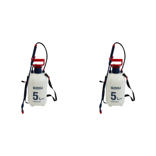 2PK Spear & Jackson Garden 5L Pressure Sprayer Bottle - White