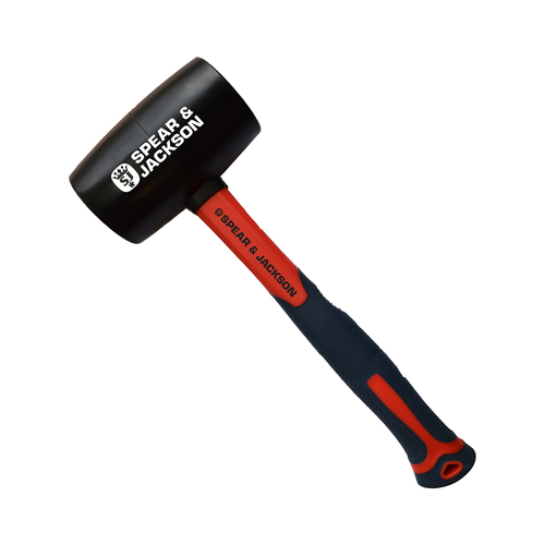 Spear & Jackson Rubber Mallet Fibreglass Handle 16oz/450g - Black