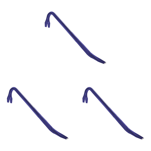 3PK Spear & Jackson Wrecking Bar Claw Carbon Steel 450mm - Blue