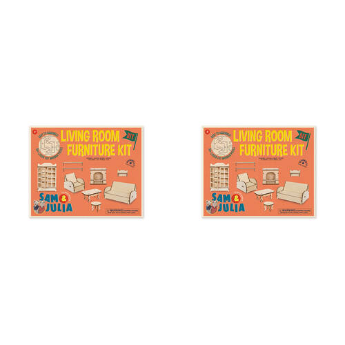 2PK Sam & Julia Living Room Wooden Furniture Kit Kids DIY Toy 6y+