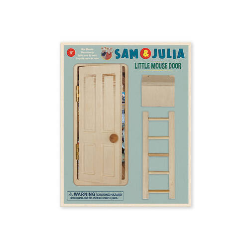 Sam & Julia Wooden Miniature Little Mouse Door Kids DIY Toy 4y+