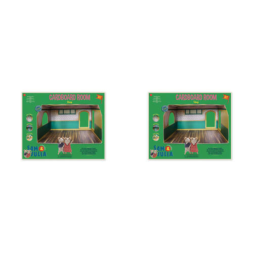 2PK Sam & Julia Cardboard Room Shop Kids/Children DIY Toy 3y+