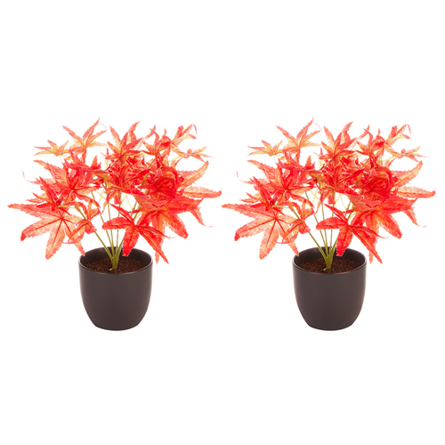 2PK Cooper & Co. Tall Potted Artificial Maple Plant Indoor Flowers 24cm