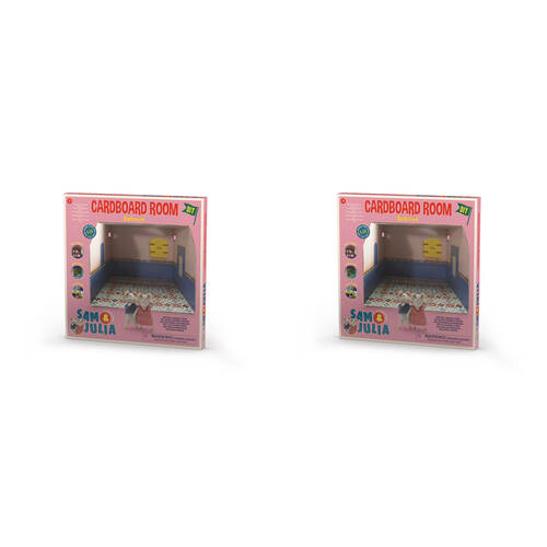 2PK Sam & Julia Cardboard Room Bathroom Kids DIY Toy 3y+