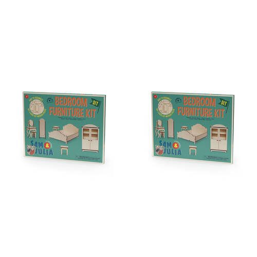 2PK Sam & Julia Furniture Kit Master Bedroom Nursery Pre-Cut Wooden Toy 6y+