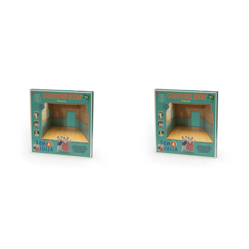 2PK Sam & Julia Cardboard Room Master Bed Miniature Toy 6y+