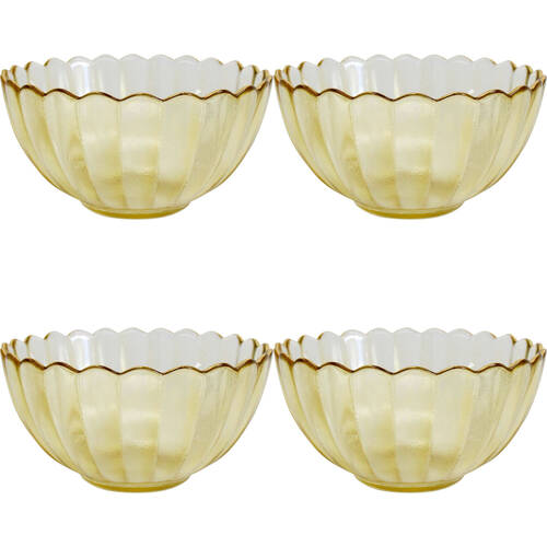 4PK LVD Glass Bowl Decorative Home/Dining Tableware Medium Marrigold/Gold
