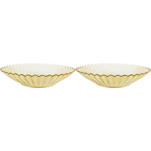 2PK LVD Glass Dish Decorative Home/Dining Tableware Large Marrigold/Gold