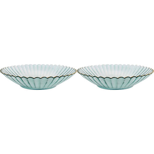 2PK LVD Glass Dish Decorative Home/Dining Tableware Large Mist/Gold