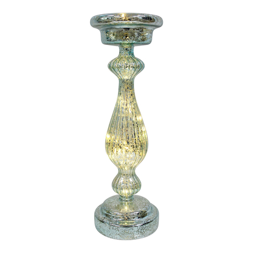 LVD Glass 34cm Taper Stick LED Candle Holder Decor - Misty