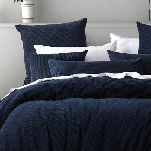 Bianca Lebron Super King Polyester Quilt Cover w/ 2x Pillowcases Set Indigo