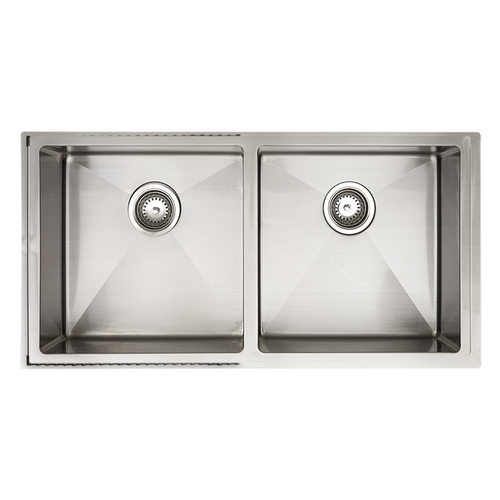 IAG Appliances Double Inset 400 Square Kitchen Sink Kit Stainless Steel