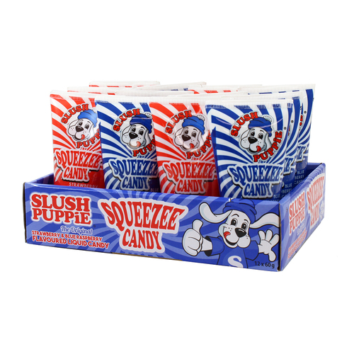 12pc Slush Puppie Squeeze Tube Liquid Candy Confectionary 60g Kids 5y+
