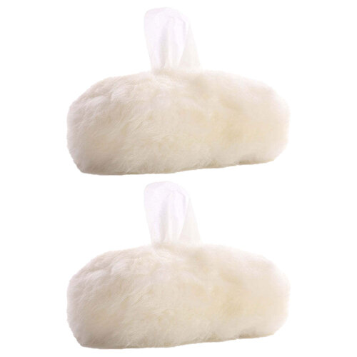2PK Auskin The Gulgong Sheepskin Tissue Box 23x12cm - Ivory