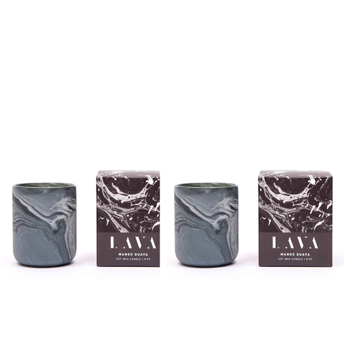2PK Serenity Lava 130g Small Scented Soy Wax Candle - Mango Guava