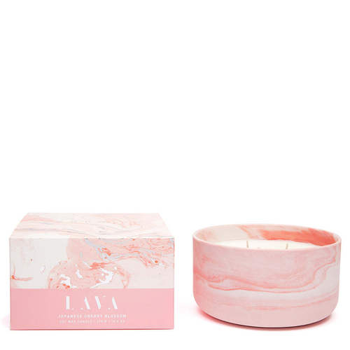 Serenity Lava 470g Large Scented Soy Wax Candle - Japanese Cherry Blossom