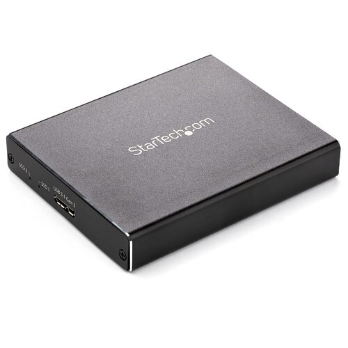Star Tech Dual M.2 SATA Enclosure - RAID - USB 3.1 Gen 2 USB C / USB A