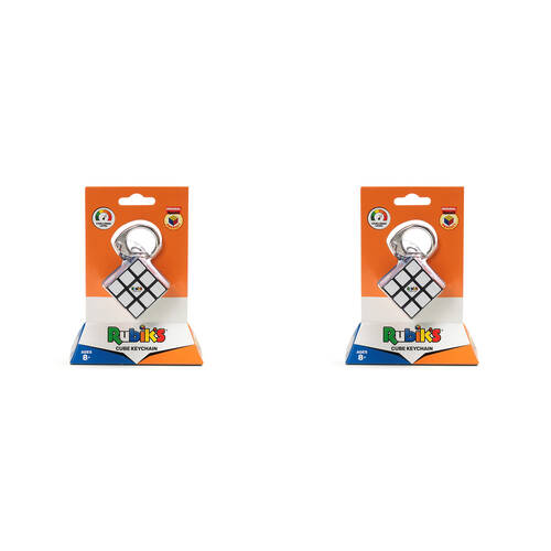 2PK Rubiks 3x3 Keychain Portable Travel Puzzle Cube Muticolor Kids/Children 8y+