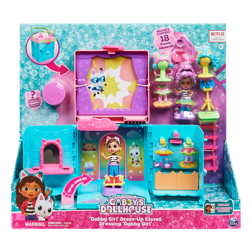 18pc Gabby's Dollhouse Gabby Girl Dress Up Closet Kids Toy 3y+