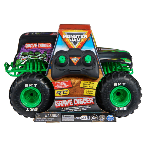 Monster Jam 1:15 Radio Control 2.4GHz Grave Digger Monster Truck Toy 4y+