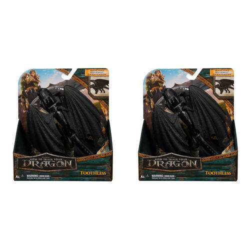 2PK Spin Master Dragon's Movie Small Toothless Dragon Toy 9 In - Black 4y+ 