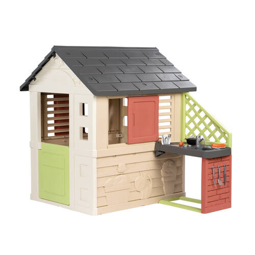 Smoby Life Nature Playhouse w/ Kitchen 197cm Outdoor Cubby House Toy 2y+
