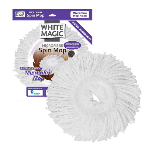 White Magic 40cm Microfibre Head Super Absorbent For Spin Mop