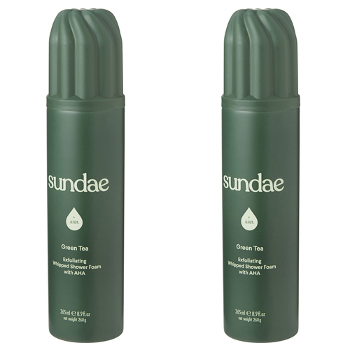 2PK Sundae Shower Bathroom Foam Green Tea Aha Bodywash 265ml
