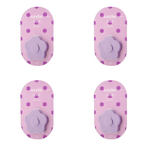 4PK Sundae Kids Fizzing Bath Bomb Bathroom Grape Bodywash 100g