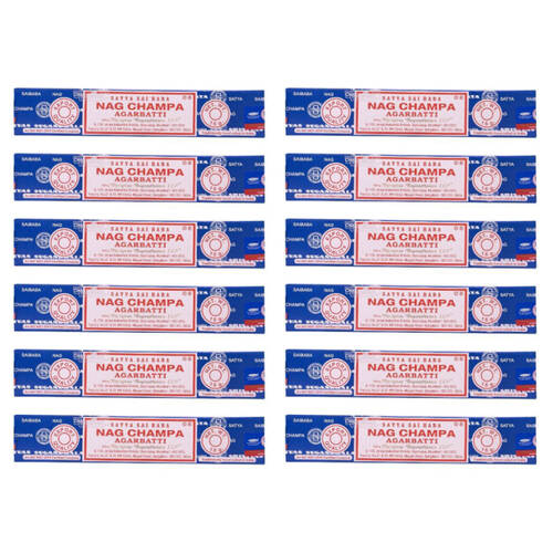 12x 12pc Satya Nag Champa Agarbatti Incense Sticks Home Fragrance Aroma 15g