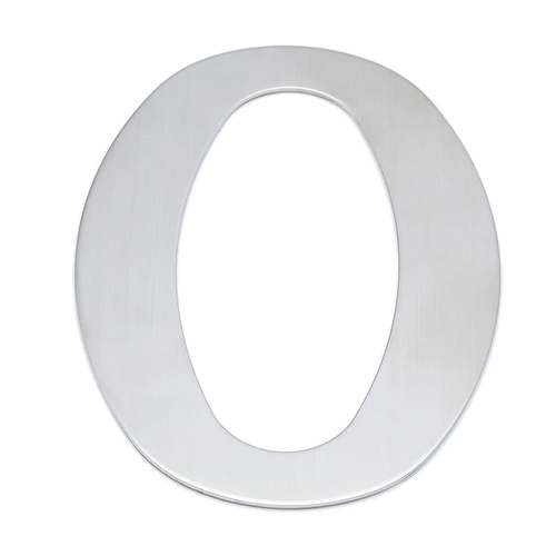 Number 0 Sign 300x215x1.2mm Stainless Steel
