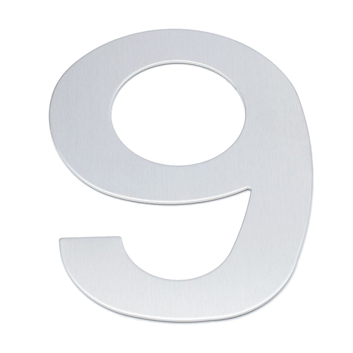 Number 9 Sign 300x215x1.2mm Stainless Steel