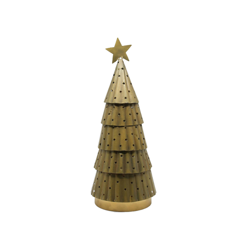 Rayell Zaire Iron 31.5x13.5cm Pillar Candle Holder - Gold