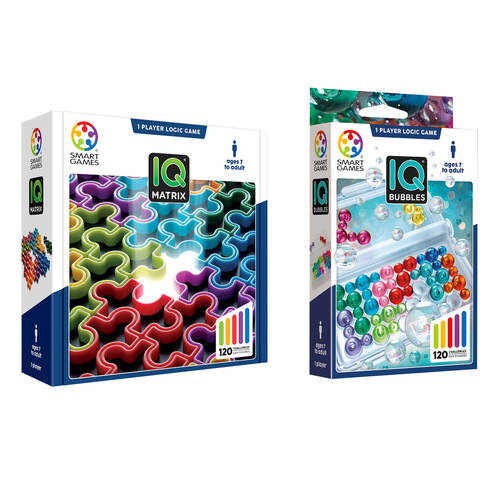 Smart Games IQ Bubbles & Matrix Logic Puzzle Game Kids Educational Toy Combo 7y+