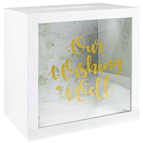 Our Wishing Well Gold Glitter Mdf Keepsake Mdf/30x30x20cm