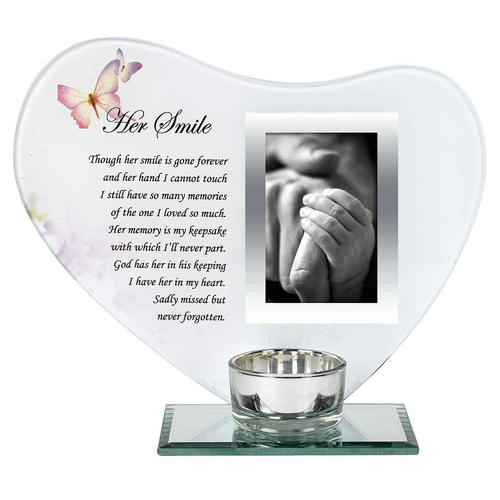 Her Smile With Candle Remembrance Photo Frame 19x15cm