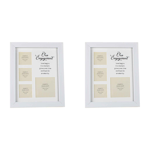 2PK Our Engagement Composite Wooden Photo Frame Home Decor 21x24cm
