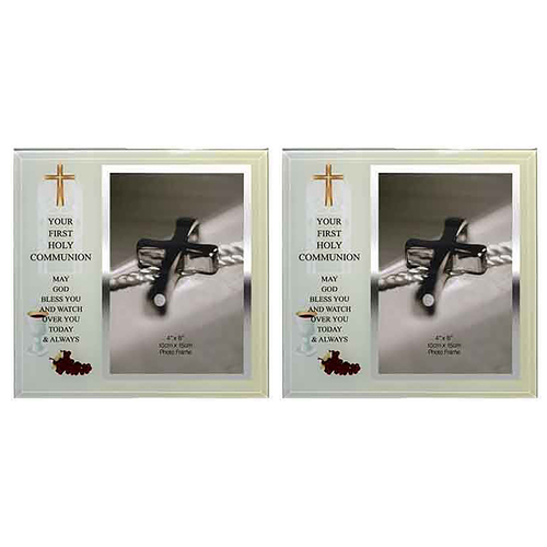 2x First Holy Communion Photo Frame 6x4cm Celebration Religious Keepsake Gift