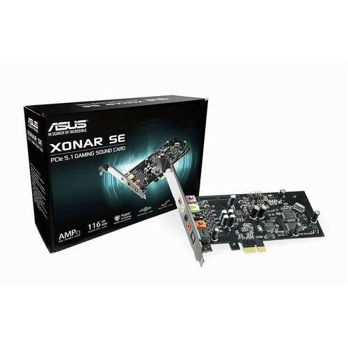 Asus Xonar SE 5.1 PCIe Gaming Sound Card 192kHz/24-bit Hi-Res Audio 116dB