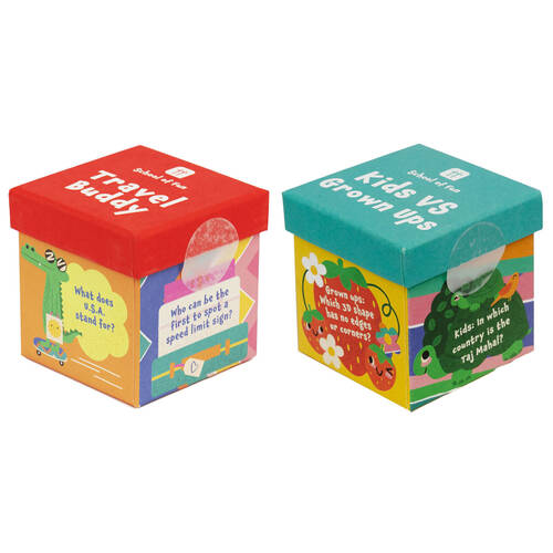 Talking Tables School Of Fun Games Journey Buddy/Kids vs Grown Up Trivia Box Set